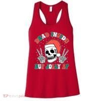 Dead Inside But Jolly Af Christmas Spirit Skeleton Skull Women's Tank Top thumb 0