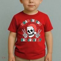 Dead Inside But Jolly Af Christmas Spirit Skeleton Skull Toddler T-Shirt thumb 2