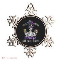 Dead Inside But Caffeinated Skeleton Flower Coffee Lover Ornament thumb 0