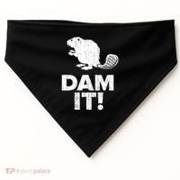 Dam It Beaver Funny Beaver Saying USA-Made Doggie Bandana thumb 0