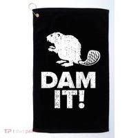 Dam It Beaver Funny Beaver Saying Golf Towel thumb 0