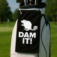 Dam It Beaver Funny Beaver Saying Golf Towel thumb 2