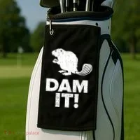 Dam It Beaver Funny Beaver Saying Golf Towel thumb 2