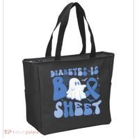 Diabetes Is Boo Sheet Halloween Diabetes Awareness Tote Bag thumb 2