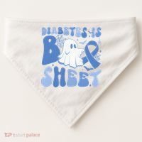 Diabetes Is Boo Sheet Halloween Diabetes Awareness USA-Made Doggie Bandana thumb 0