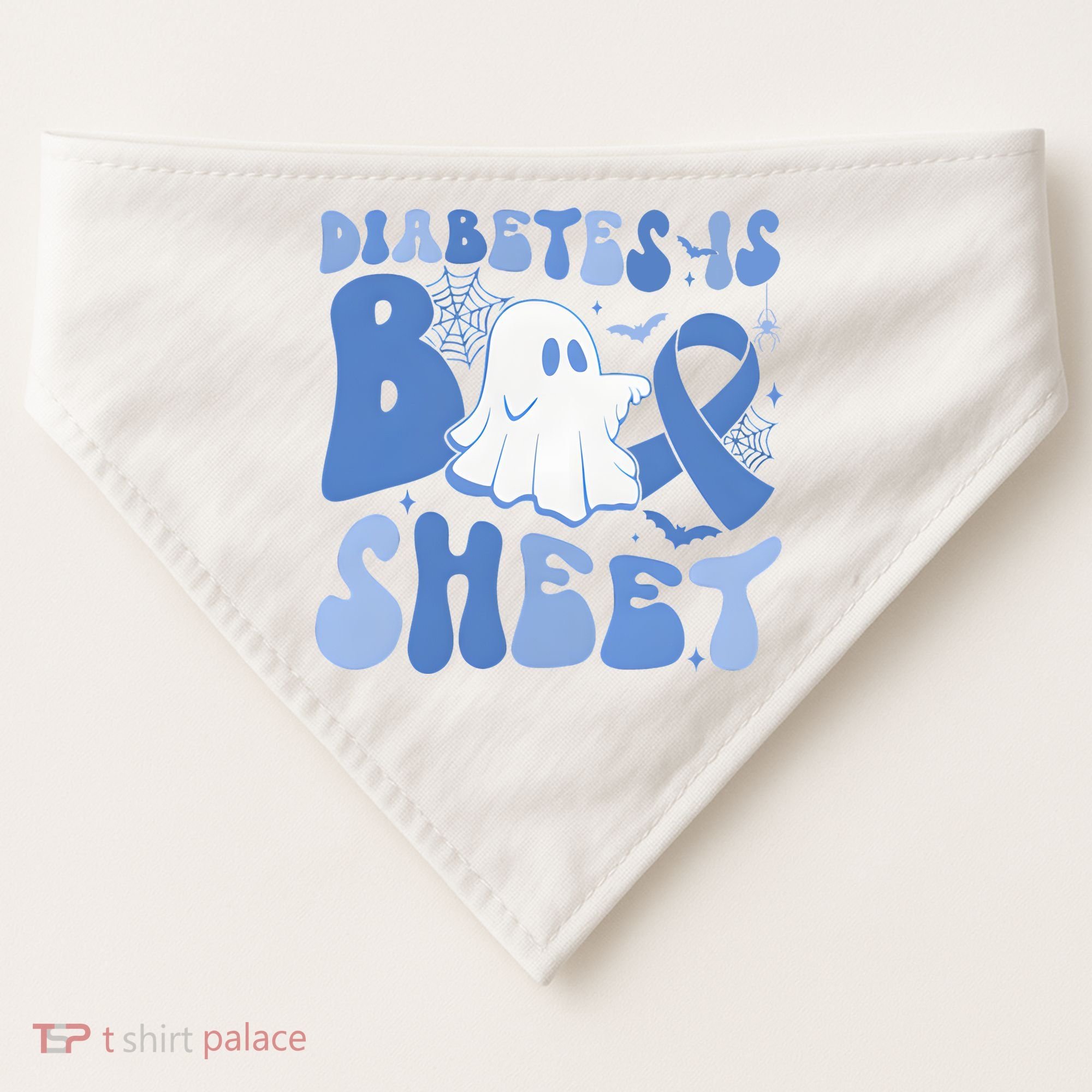 Diabetes Is Boo Sheet Halloween Diabetes Awareness USA-Made Doggie Bandana