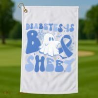Diabetes Is Boo Sheet Halloween Diabetes Awareness Golf Towel thumb 1