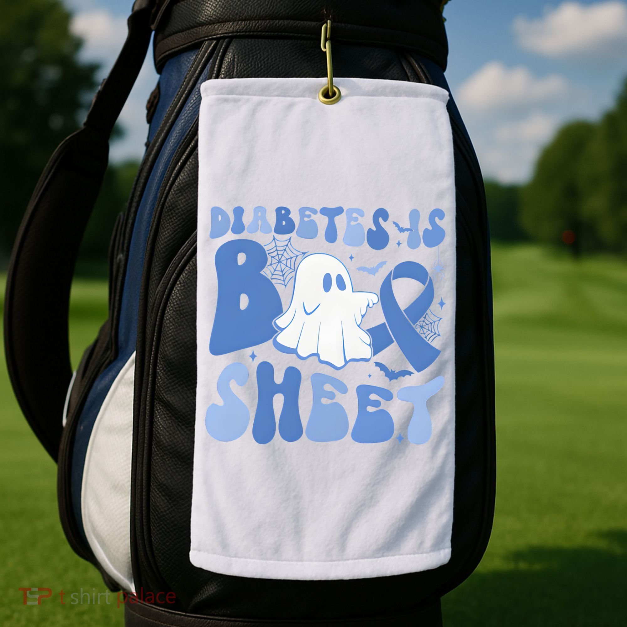 Diabetes Is Boo Sheet Halloween Diabetes Awareness Golf Towel