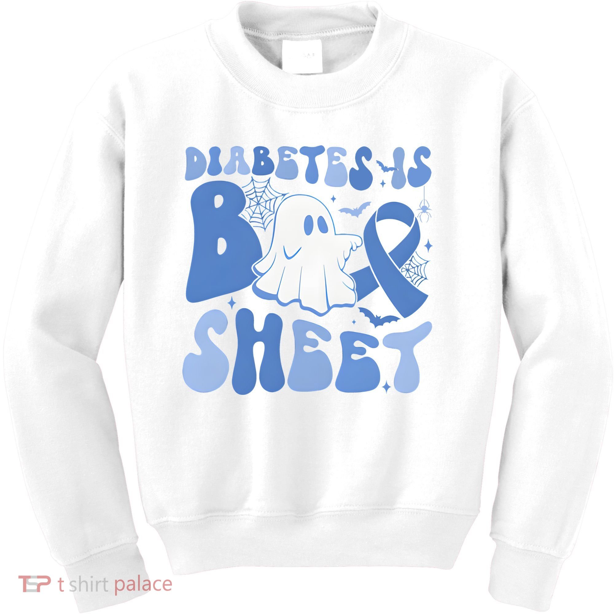 Diabetes Is Boo Sheet Halloween Diabetes Awareness Kids Sweatshirt