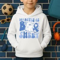 Diabetes Is Boo Sheet Halloween Diabetes Awareness Kids Hoodie thumb 2