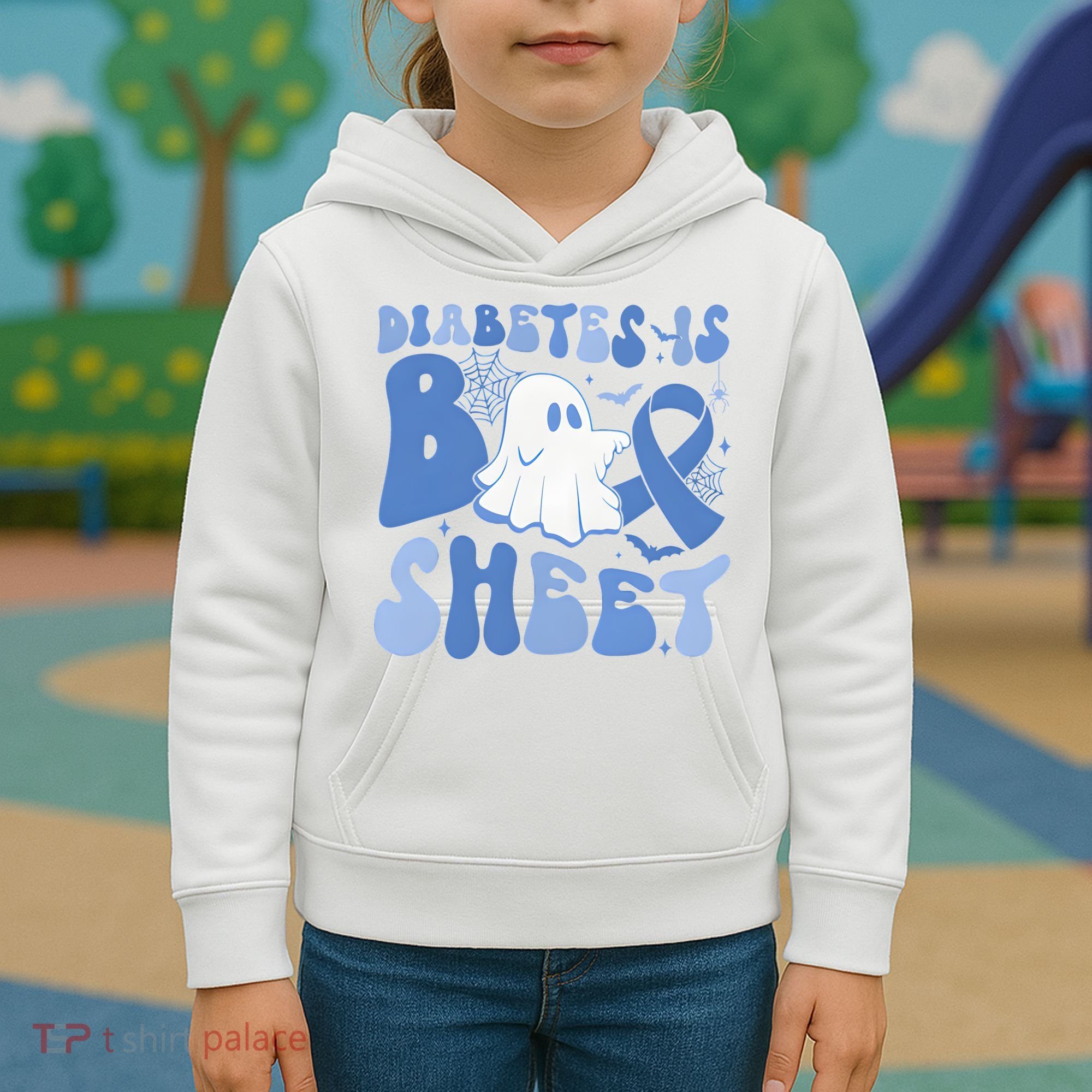 Diabetes Is Boo Sheet Halloween Diabetes Awareness Kids Hoodie