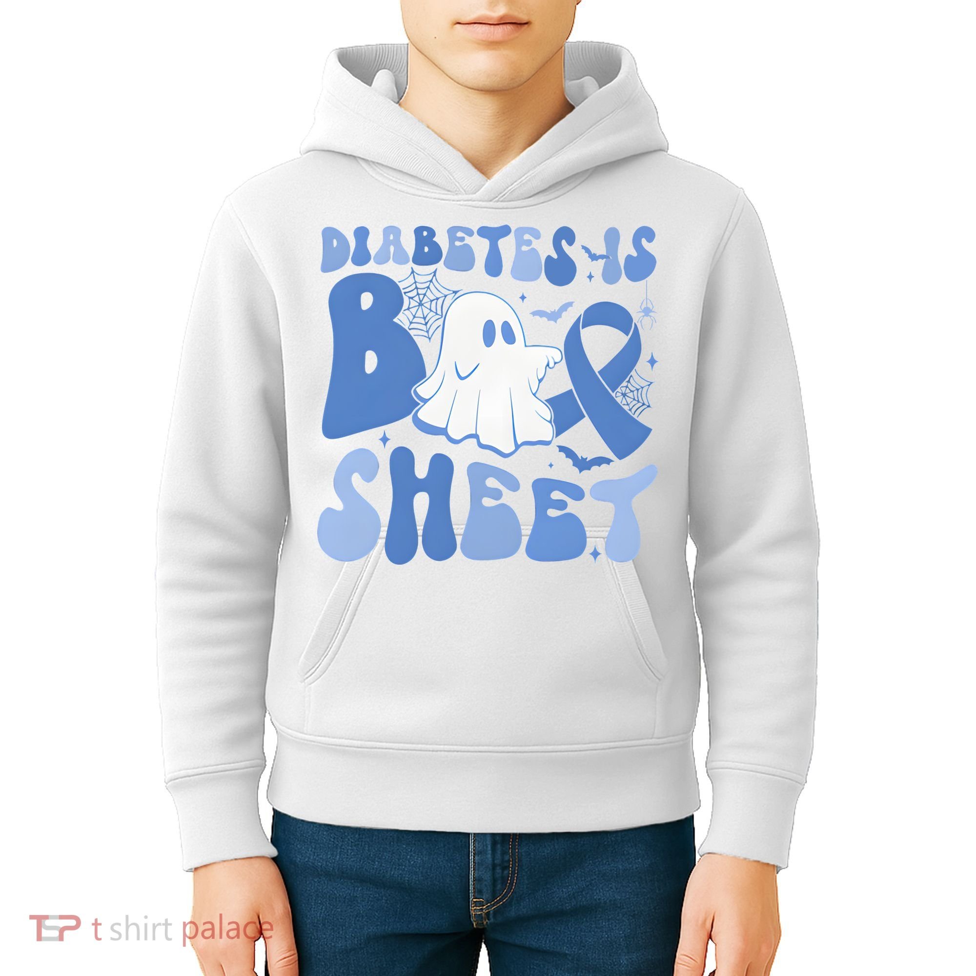 Diabetes Is Boo Sheet Halloween Diabetes Awareness Kids Hoodie