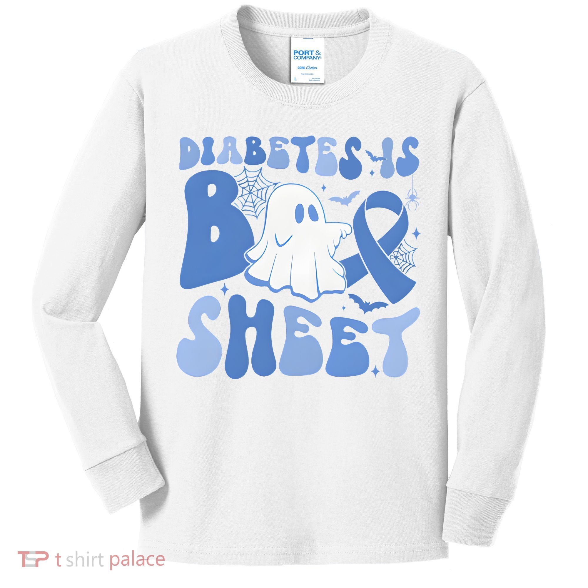 Diabetes Is Boo Sheet Halloween Diabetes Awareness Kids Long Sleeve Shirt