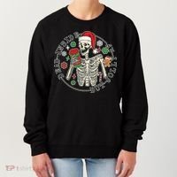 Dead Inside But Jolly Af Christmas Skeleton Women's Sweatshirt thumb 0