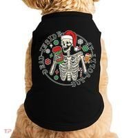 Dead Inside But Jolly Af Christmas Skeleton Doggie Tank thumb 0