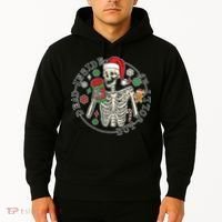 Dead Inside But Jolly Af Christmas Skeleton Hoodie thumb 2
