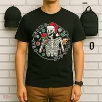 Dead Inside But Jolly Af Christmas Skeleton T-Shirt thumb 6