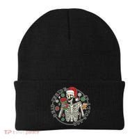 Dead Inside But Jolly Af Christmas Skeleton Beanie thumb 0