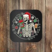 Dead Inside But Jolly Af Christmas Skeleton Coaster thumb 0
