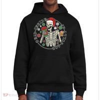Dead Inside But Jolly Af Christmas Skeleton District V.I.T. Heavyweight Hoodie thumb 0