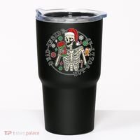 Dead Inside But Jolly Af Christmas Skeleton Tumbler thumb 0