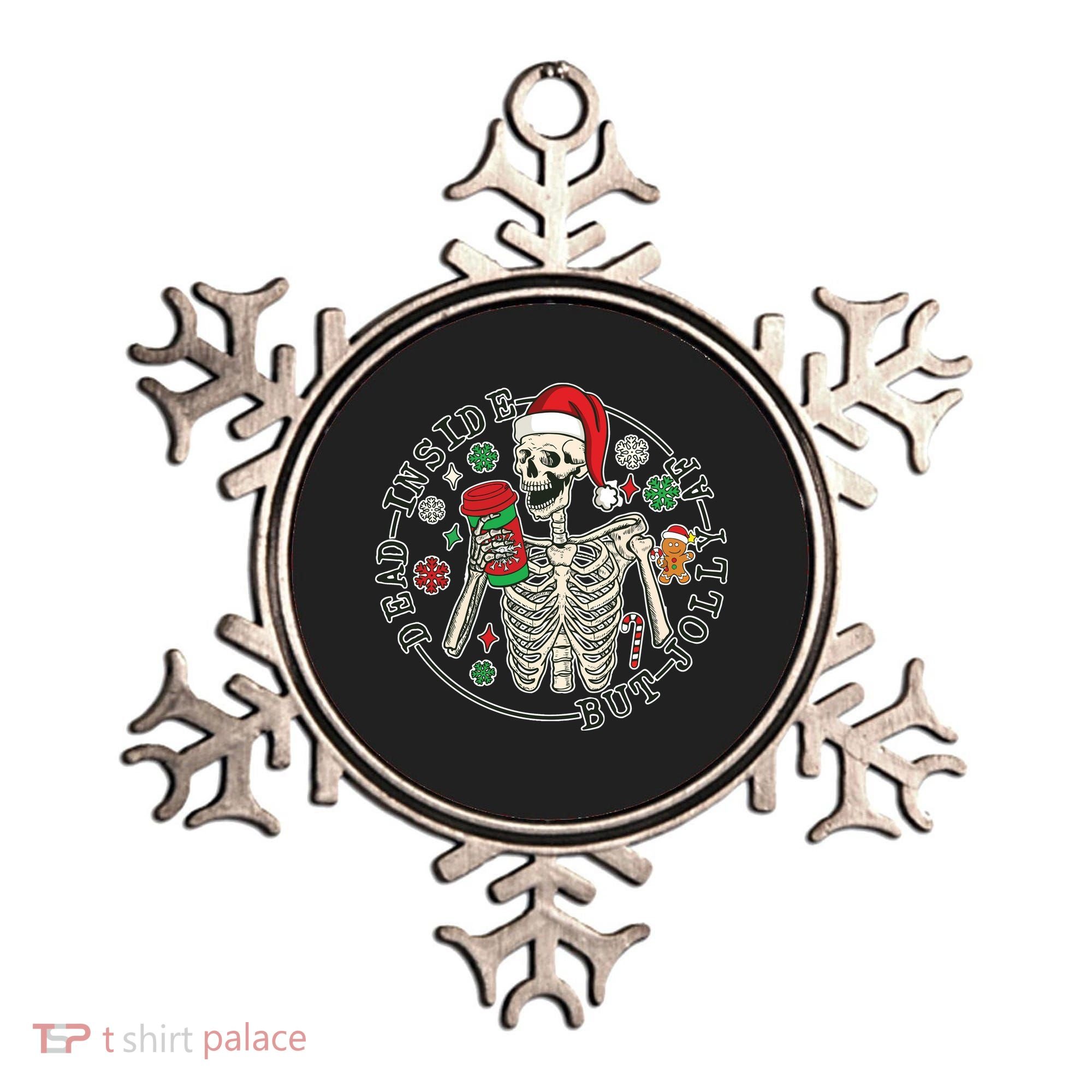 Dead Inside But Jolly Af Christmas Skeleton Ornament