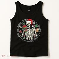Dead Inside But Jolly Af Christmas Skeleton Tank Top thumb 2