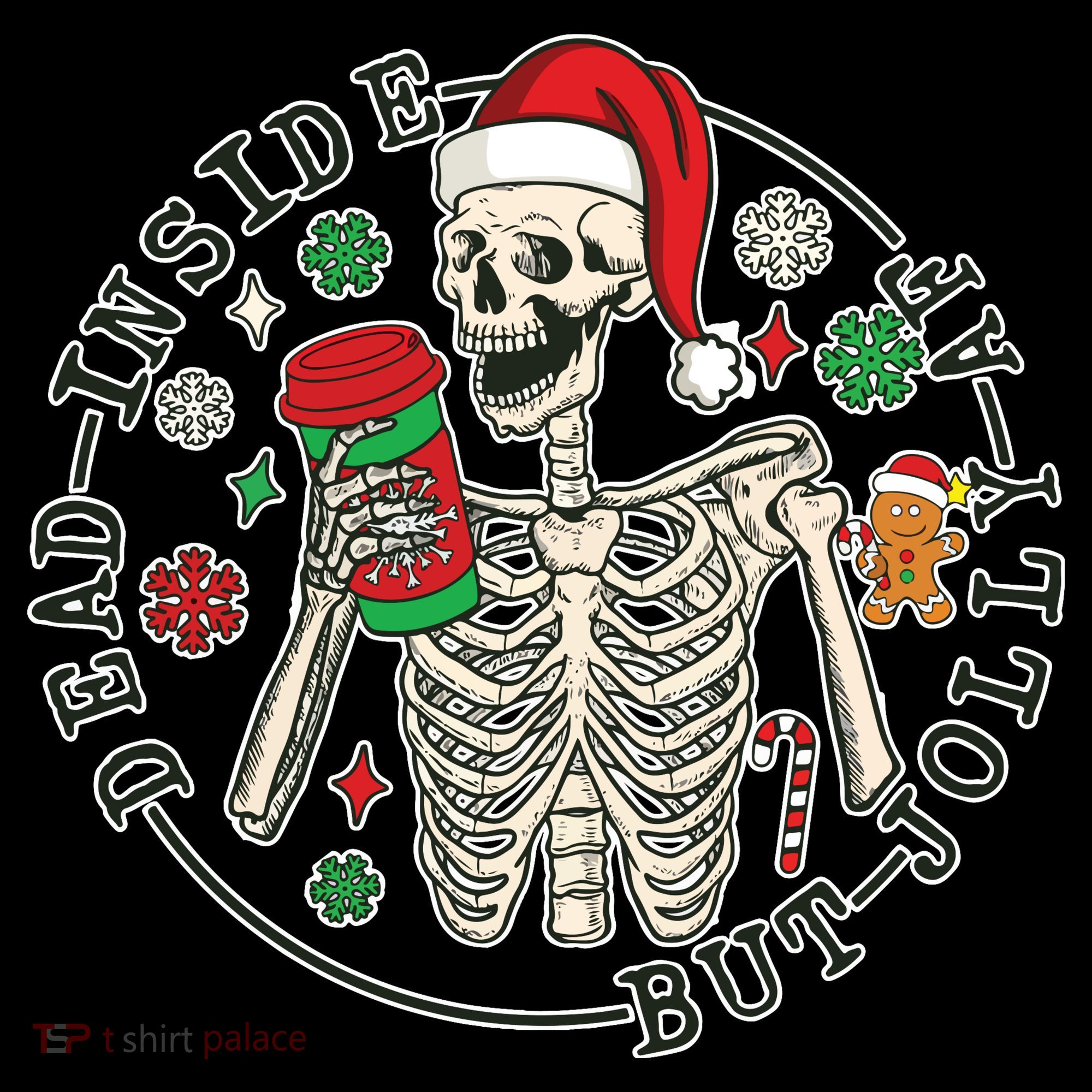 Dead Inside But Jolly Af Christmas Skeleton Visor