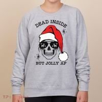Dead Inside But Jolly Af Funny Christmas Women's Sweatshirt thumb 0