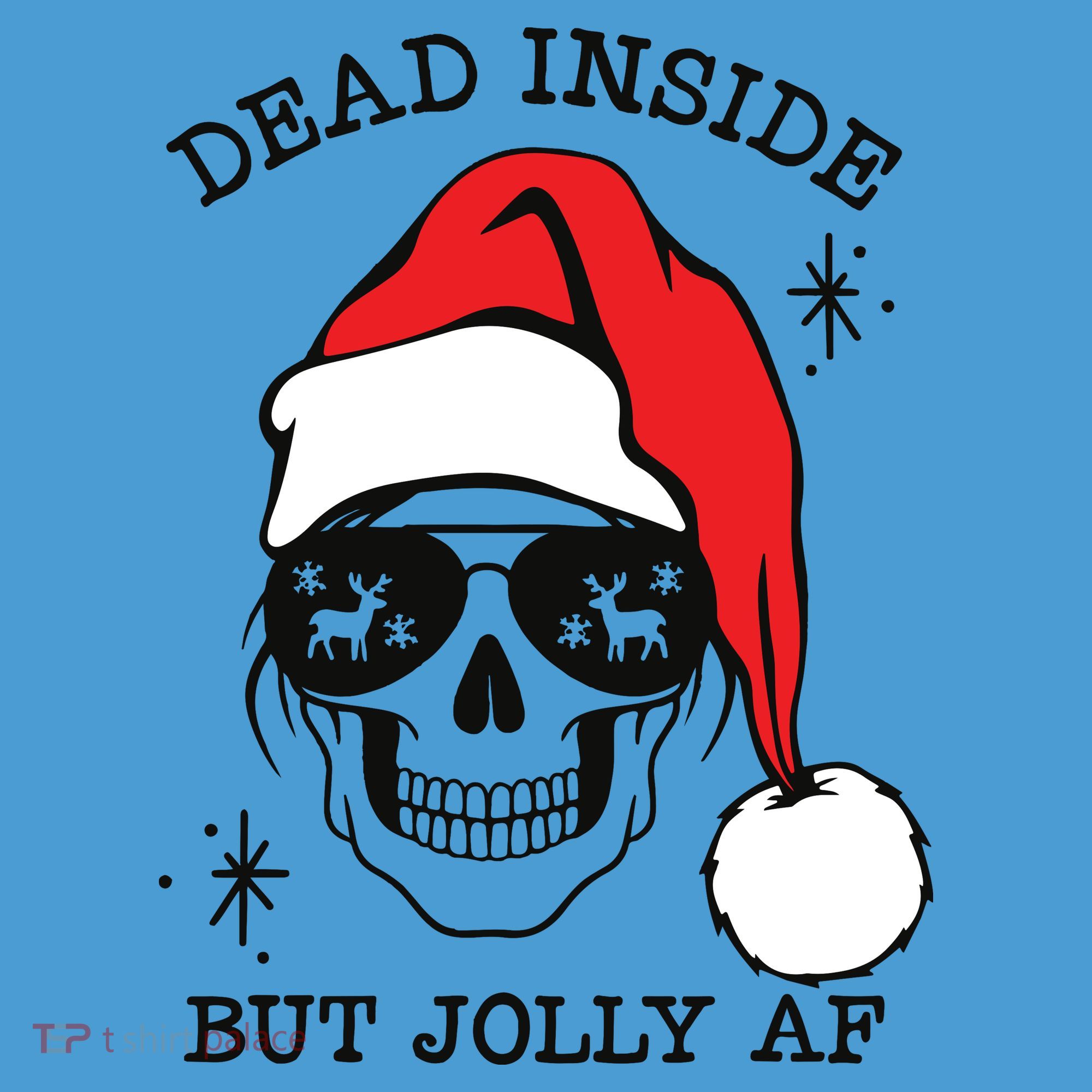 Dead Inside But Jolly Af Funny Christmas Tie Dye Hoodie