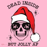Dead Inside But Jolly Af Funny Christmas Coaster thumb 2