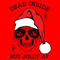 Dead Inside But Jolly Af Funny Christmas Santa Hat thumb 1