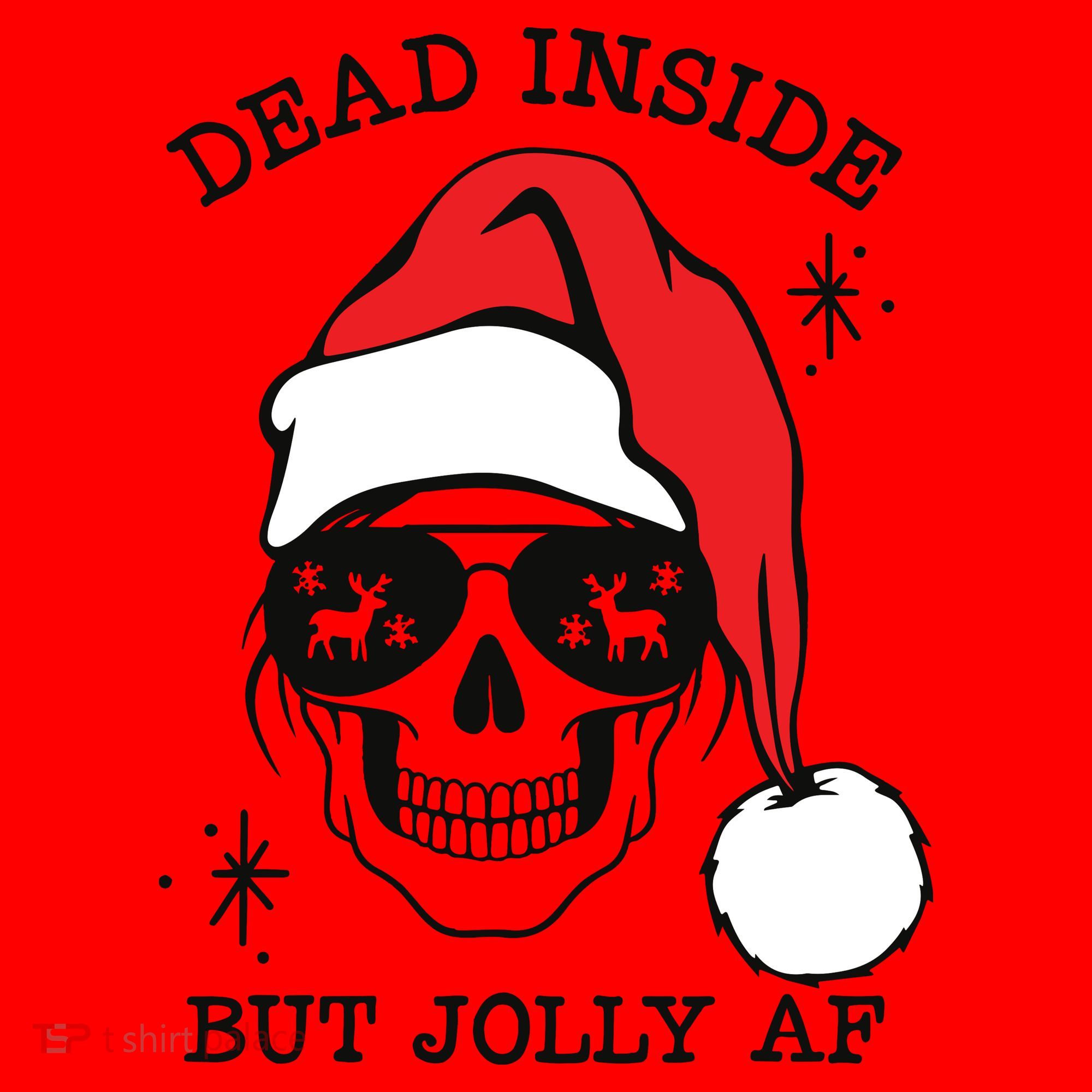 Dead Inside But Jolly Af Funny Christmas Santa Hat