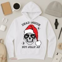 Dead Inside But Jolly Af Funny Christmas Hoodie thumb 3
