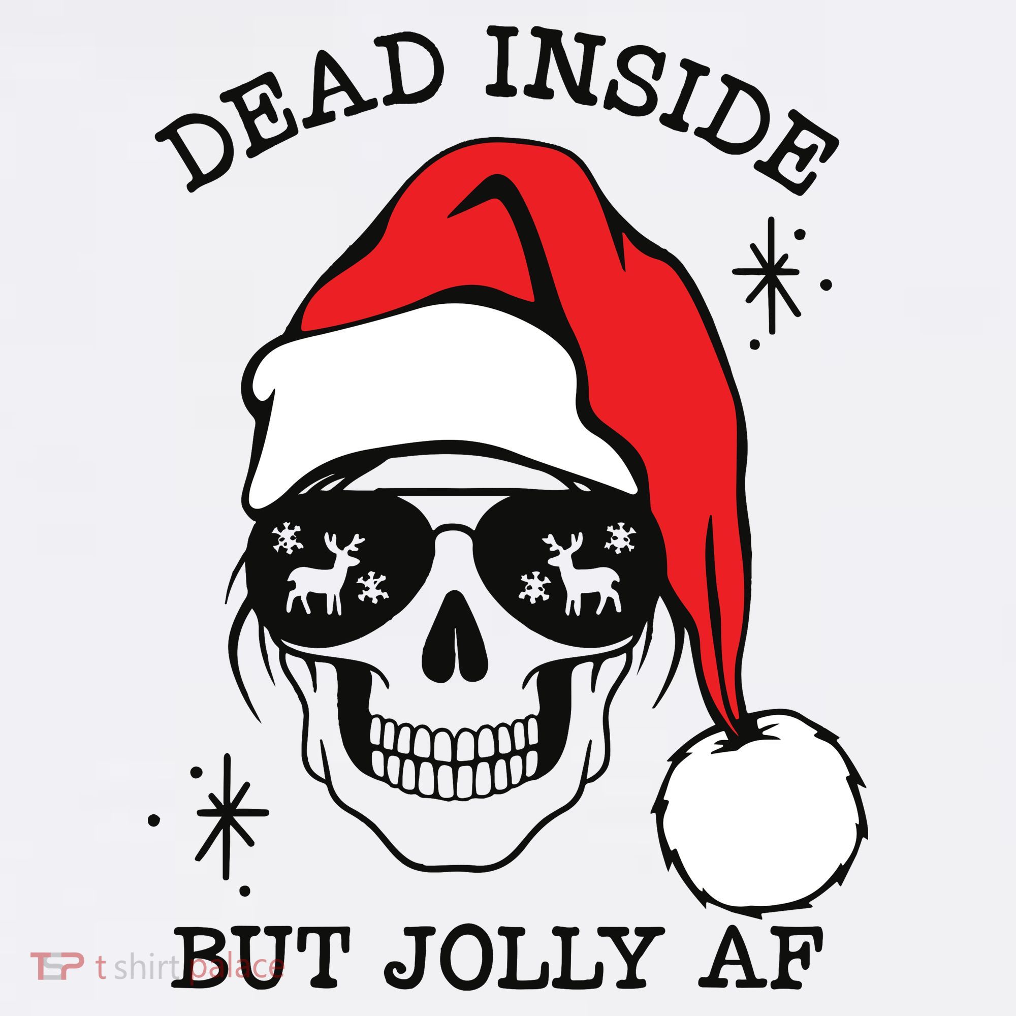 Dead Inside But Jolly Af Funny Christmas Beanie