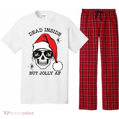 Dead Inside But Jolly Af Funny Christmas Pajama Set