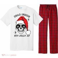 Dead Inside But Jolly Af Funny Christmas Pajama Set thumb 0