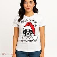 Dead Inside But Jolly Af Funny Christmas Women's T-Shirt thumb 4