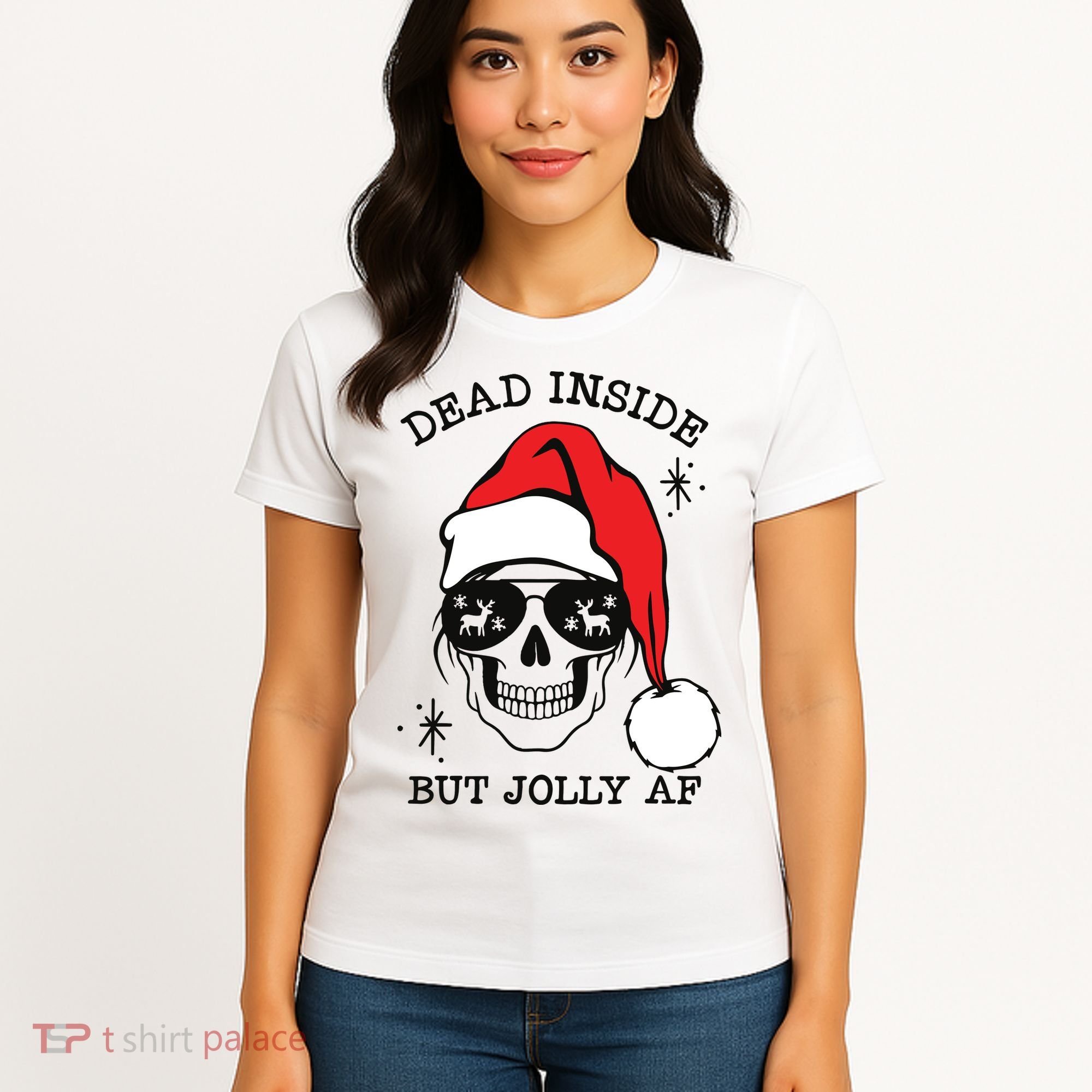 Dead Inside But Jolly Af Funny Christmas Women's T-Shirt