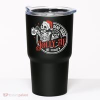 Dead Inside But Jolly Af Dead Inside Jolly Skeleton Christmas Tumbler thumb 0