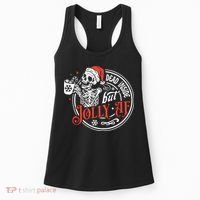Dead Inside But Jolly Af Dead Inside Jolly Skeleton Christmas Women's Tank Top thumb 0