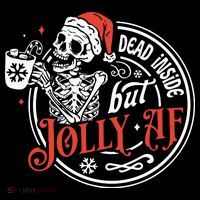 Dead Inside But Jolly Af Dead Inside Jolly Skeleton Christmas Tank Top thumb 6