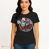 Dead Inside But Jolly Af Dead Inside Jolly Skeleton Christmas Women's T-Shirt thumb 4
