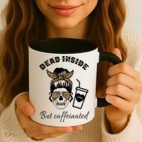 Dead Inside But Caffeinated Coffee Mug thumb 3