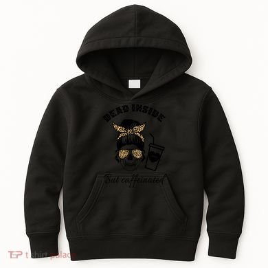 Dead Inside But Caffeinated Kids Hoodie