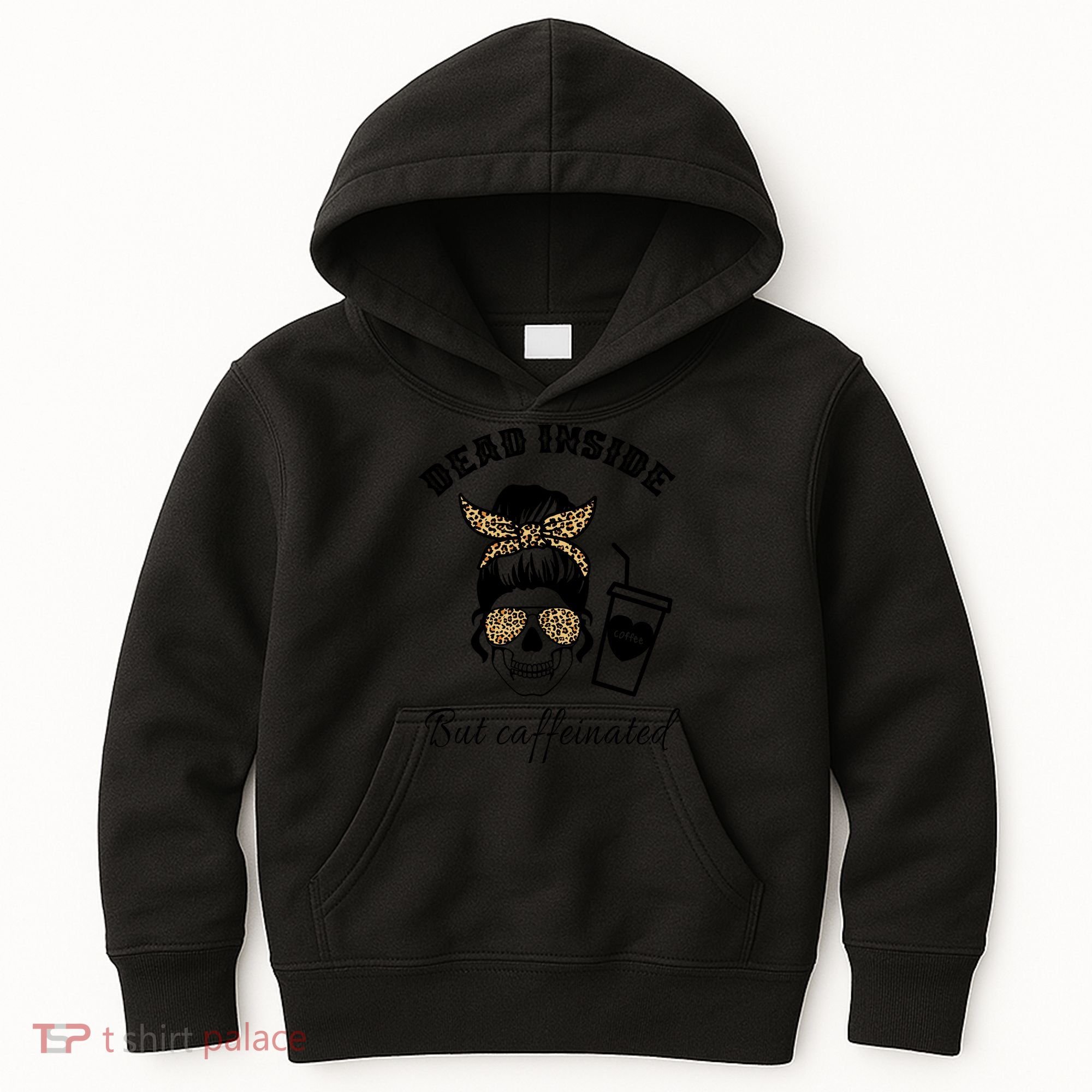 Dead Inside But Caffeinated Kids Hoodie