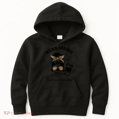 Dead Inside But Caffeinated Kids Hoodie