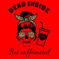 Dead Inside But Caffeinated Santa Hat thumb 1