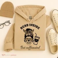 Dead Inside But Caffeinated Hoodie thumb 4