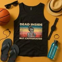 Dead Inside But Caffeinated Tank Top thumb 4